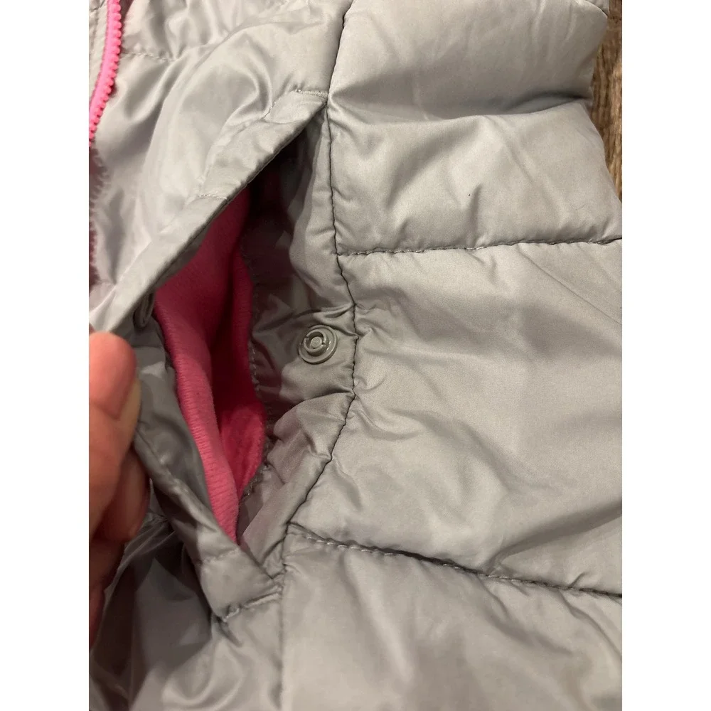 The North Face Down 550 girls gray pink jacket L 14